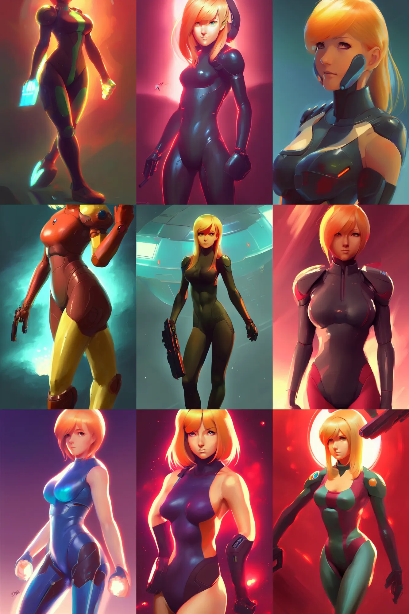 Image similar to gorgeous samus aran by ilya kuvshinov, krenz cushart, Greg Rutkowski, trending on artstation