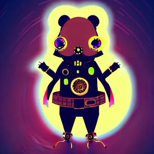 Image similar to a cute cyberpunk hamster as a supervillain, steam punk, gothic, 4 k