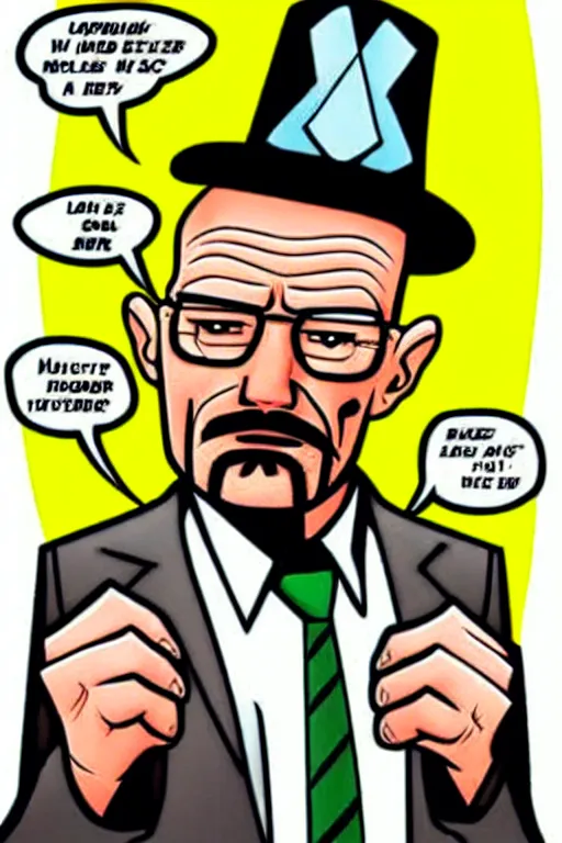 Image similar to walter white, in the style of dan decarlo, as drawn by dan decarlo for archie comics,