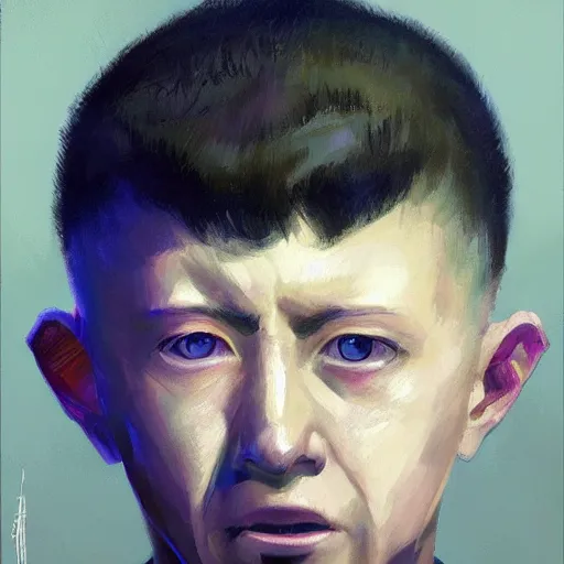 Image similar to portrait of mob psycho, shigeo kageyama painted by greg rutkowski, wlop