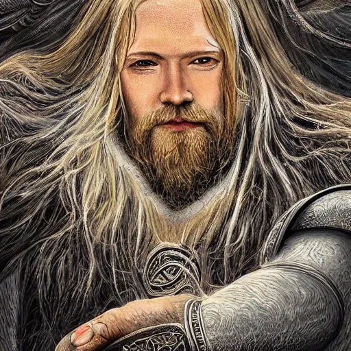 Prompt: a digital painting of norse mythology, realistic, detailed, intricate,