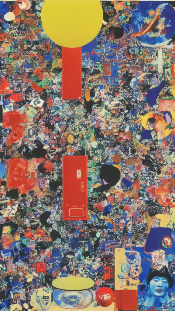 Image similar to the future, mixed media, esoteric, wallpaper, by tadanori yokoo, nam june paik, mariko mori