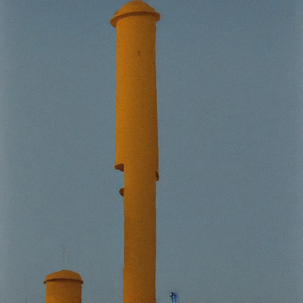 Prompt: a single! colorful! fungus tower clear empty sky, a high contrast!! minimalist painting by giorgio barbarelli da castelfranco, hard lighting, masterpiece