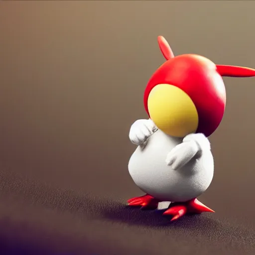 Image similar to video game pikmin, one creature, red bulbor, white background, 8 k, high quality