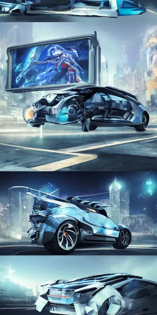 Prompt: sci-fi 3d car and wall structure car on the coronation of napoleon painting and digital billboard in the middle trending on artstation octane render pinterest keyshot product render pinterest reflections gloss shiny