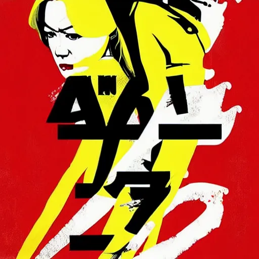 Prompt: kill bill movie poster by tarantino and artgem