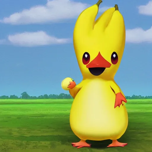 Image similar to banana duck as a new pokemon