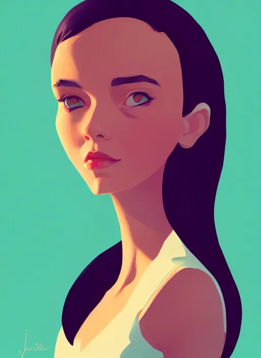 Prompt: a portrait of a pretty young lady by james gilleard