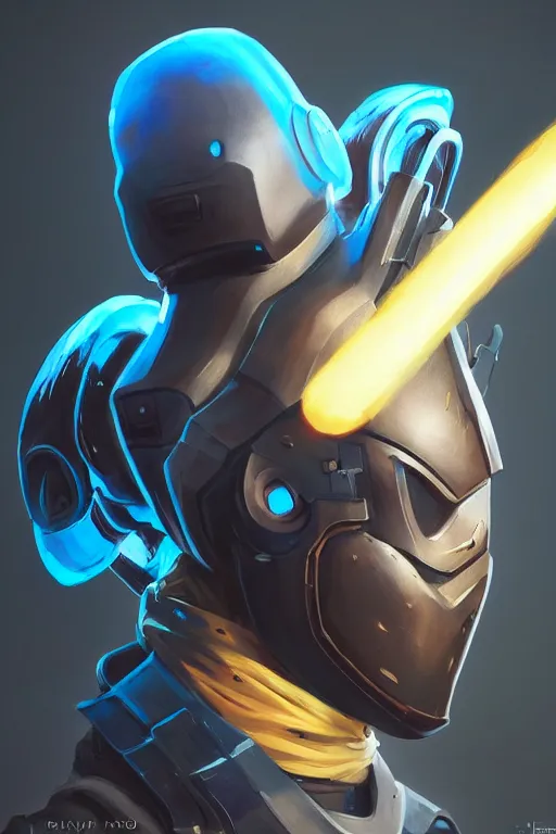 Image similar to epic mask helmet robot ninja portrait stylized as fornite style game design fanart by concept artist gervasio canda, behance hd by jesper ejsing, by rhads, makoto shinkai and lois van baarle, ilya kuvshinov, rossdraws global illumination radiating a glowing aura global illumination ray tracing hdr render in unreal engine 5