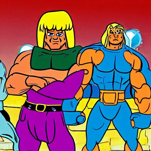 Prompt: he man transformers scooby doo