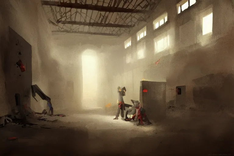 Prompt: a obscure painting of inside an cursed prison complex, Feng Zhu, digital art, artstation
