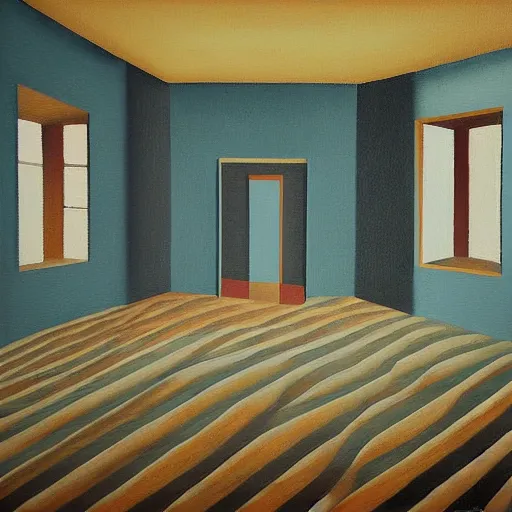 Image similar to an object in an empty room by ivan seal, painting, surreal