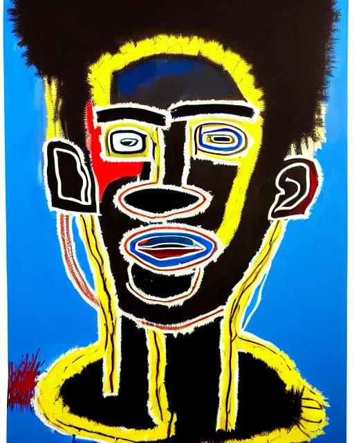 Image similar to A extremely highly detailed majestic hi-res beautiful immaculate head and shoulders award winning painting masterpiece of the face of a strong black african man by Jean-Michel Basquiat, 8k, high textures, hyper sharp, insanely detailed and intricate, super detailed, 8k HDR high quality