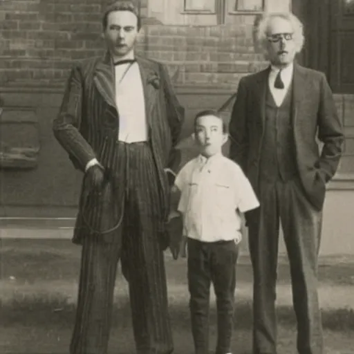 Image similar to photo of rick and morty in 1 9 2 0 s