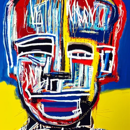 Image similar to A extremely highly detailed majestic hi-res beautiful immaculate head and shoulders painting of a strong black african man by Jean-Michel Basquiat, 8k, high textures, hyper sharp, insanely detailed and intricate, super detailed, 4k HDR high quality