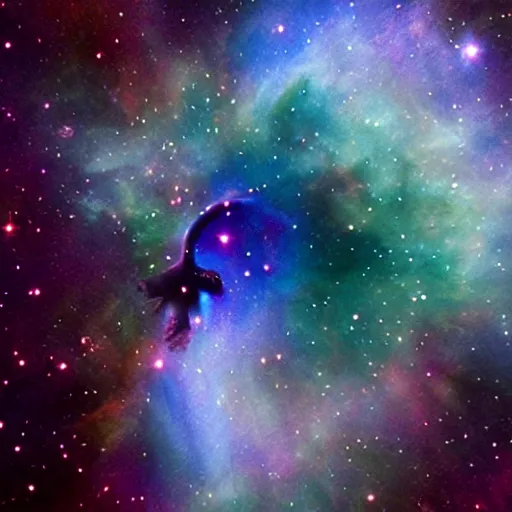 Prompt: a nebula in the shape of a kiwi bird