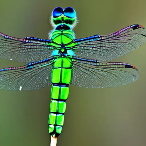 Prompt: iridescent dragonfly
