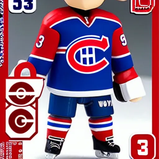 Image similar to high quality portrait flat matte painting of cute Nendoroid figurine of Patrick Roy Goaltender, in the style of nendoroid and manga NARUTO, number 33 on jersey, Patrick Roy Goaltender, An anime Nendoroid of Patrick Roy, hall of fame goalie Patrick Roy!!!, number 33!!!!!, Montreal Habs Canadiens figurine, detailed product photo, flat anime style, thick painting, medium close-up