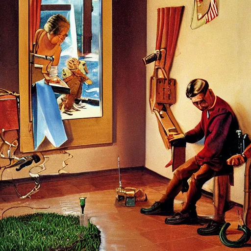 Prompt: The last Trap, artwork by John Philip Falter