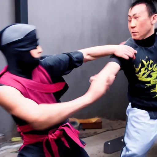 Image similar to photo of ninja fight in slow motion