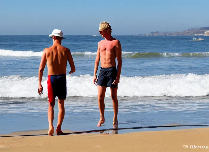 Image similar to skinny blonde male lifeguard roving salt creek beach in dana point, ca