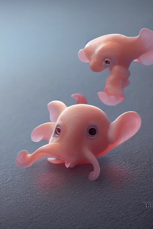 Prompt: cute baby Dumbo octopus, dramatic lighting, cinematic, establishing shot, extremely high detail, foto realistic, cinematic lighting, post processed, concept art, high details, cinematic, 8k resolution, beautiful detailed, photorealistic, digital painting, artstation, concept art, smooth, sharp focus, artstation trending, octane render, unreal engine
