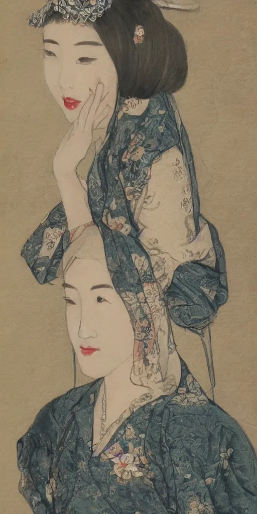 Prompt: portrait of a beautiful oriental lady, photo realistic, muted hues
