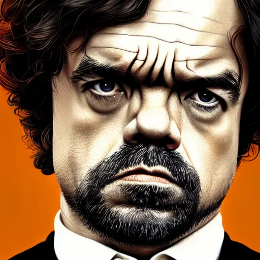 Prompt: peter dinklage as george costanza, digital painting, extremely detailed, 4 k, intricate, brush strokes, mark arian, artgerm, bastien lecouffe - deharme
