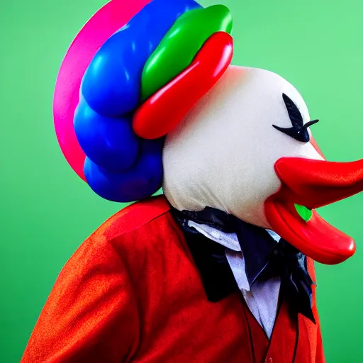 Image similar to Duck dressed as a clown