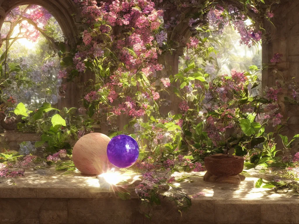 Prompt: 3 d render, sunlight study, the orb of springtime, art nouveau, 3 d render, by jan davidz de heem and ( ( ( john william waterhouse ) ) ) and ( ( ( ( ( lisa frank ) ) ) ) ), 8 k, sharp focus, octane render