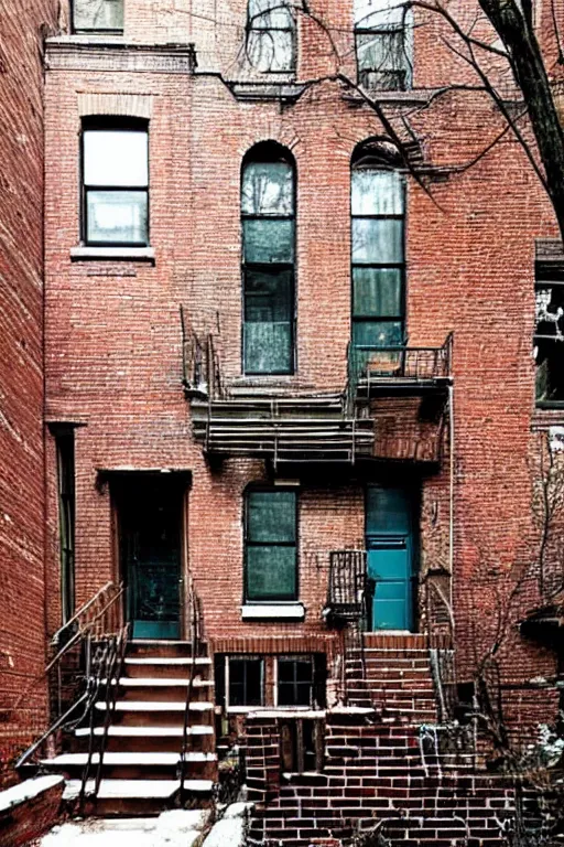 Image similar to (((((a ramshackle manhattan brick brownstone deep in the forest))))) by Liquidcoco!!!!!!!!!!!!!!!!!!!!!!!!!!!