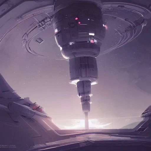 Image similar to concept art of an o'neill cylinder space station by greg rutkowski