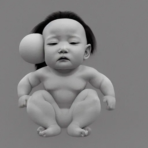 Image similar to birth / rebirth ( rebirth / rb ), in the style of hiroya oku and riyoko ikeda and stanley kubrick, black and white, photorealistic, epic, super technical, 3 d render