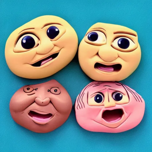 Image similar to cute clay cartoon face expressions