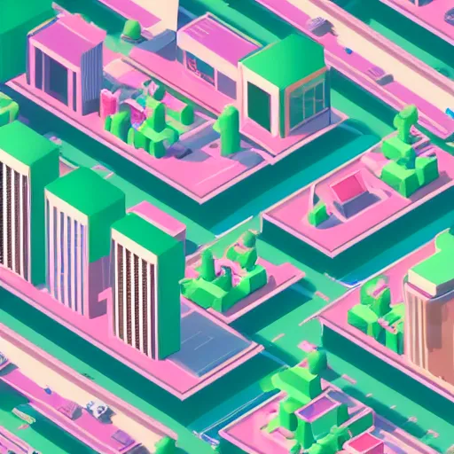 isometric illustration of a dense urban city, lots of | Stable ...