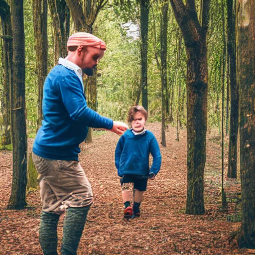 Prompt: you cheeky silly - billy, i'll get you mate, canon eos r 3, f / 1. 4, iso 2 0 0, 1 / 1 6 0 s, 8 k, raw, unedited, symmetrical balance, wide angle