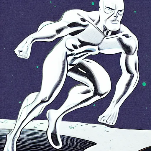 Image similar to Silver Surfer, Tradd Moore artstyle