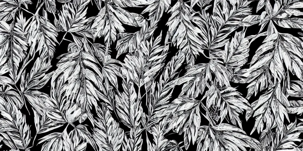 Image similar to highly detailed over dimensional leaves with black vaines