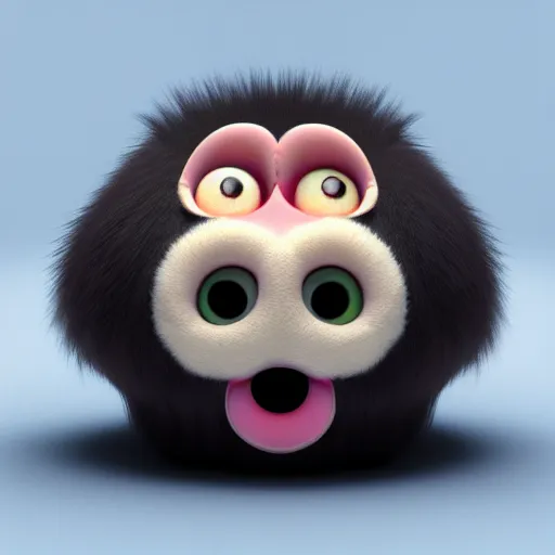 Prompt: cute fluffy monster, vray render, 50mm lens, bottom angle