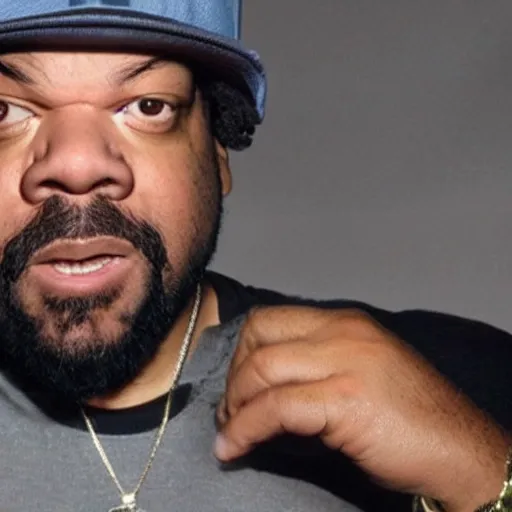 Image similar to ice cube as a muppet,