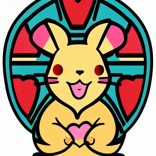 Image similar to portrait of a heart pika, art by ori toor, sticker, colorful, illustration, highly detailed, simple, smooth and clean vector curves, no jagged lines, vector art, smooth