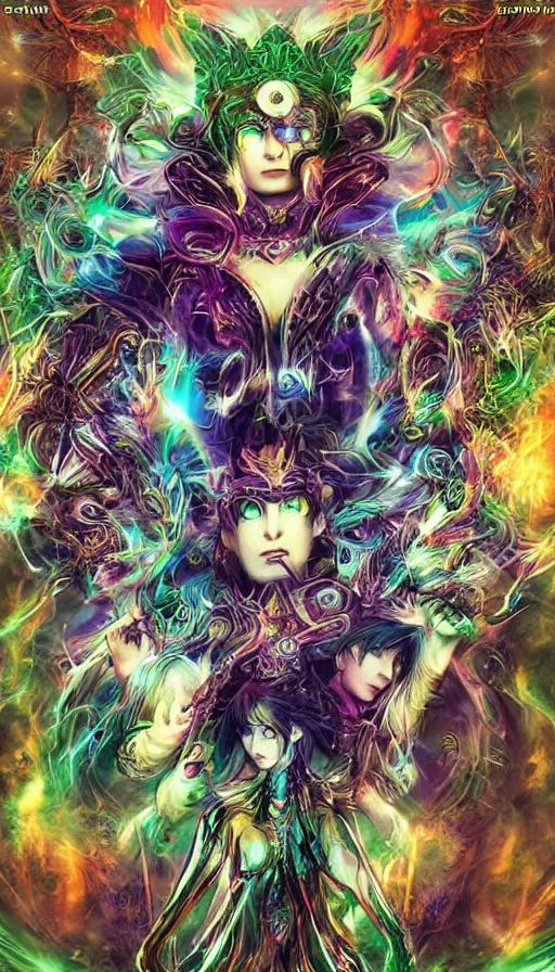 Image similar to psytrance artwork, from final fantasy