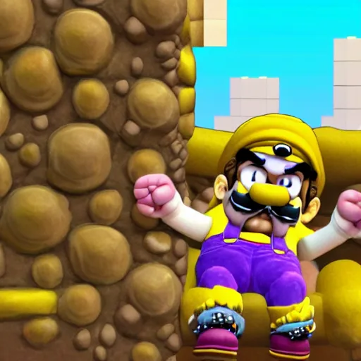 Prompt: wario on an adventure,, 8 k