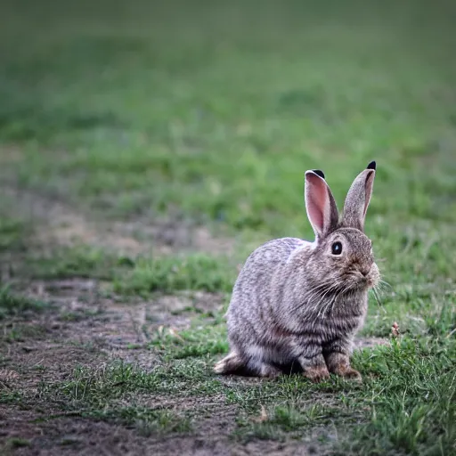 Image similar to high quality photography of rabbit cross cat on simple blurred background from National GeoGraphic Award winning.