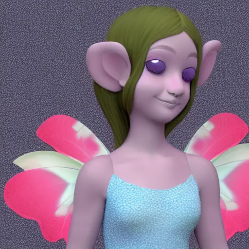 Image similar to 3 d render of a cute flower fairy