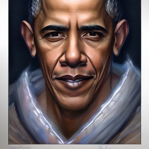 Prompt: Barack Obama as a fantasy D&D character, portrait art by Donato Giancola and James Gurney, digital art, trending on artstation