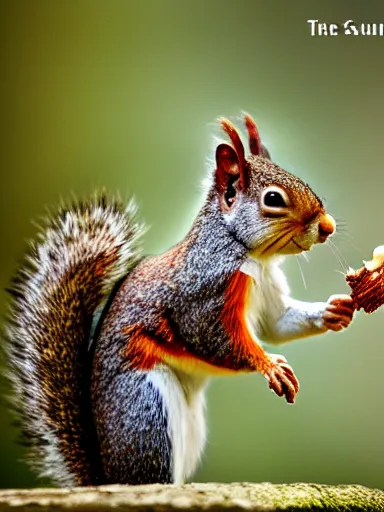 Prompt: the squirrel king, extremely plump, wearing crown of acorns and dandelions, servant squirrels, king arthur's court, low angle, palace, fantasy art, cinematic lighting, realistic, sony 2 4 mm f 4. 0