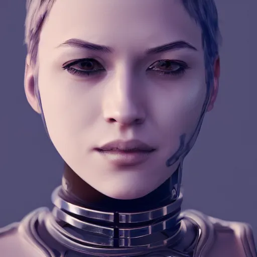 Image similar to detailed realistic female character cyberpunk wearing steel collar around neck, realistic, art, beautiful, 4K, collar, choker, collar around neck, punk, artstation, detailed, female, woman, choker, cyberpunk, punk, collar, choker, collar around neck,