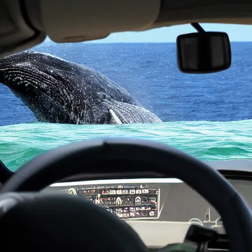 Image similar to whale holding steering wheel