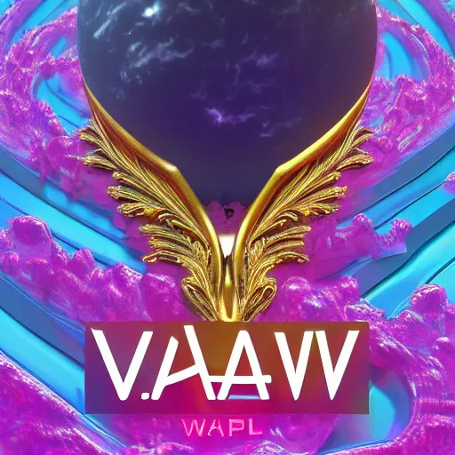 Image similar to a and w vaporwave logo, digital art, cosmic, 3 d high definition, trending on art station, photorealistic, high resolution, 8 k, octane, hyper detailed, insane details, intricate, elite, ornate, elegant trend, highly detailed and intricate, sharp focus, photography, unreal engine